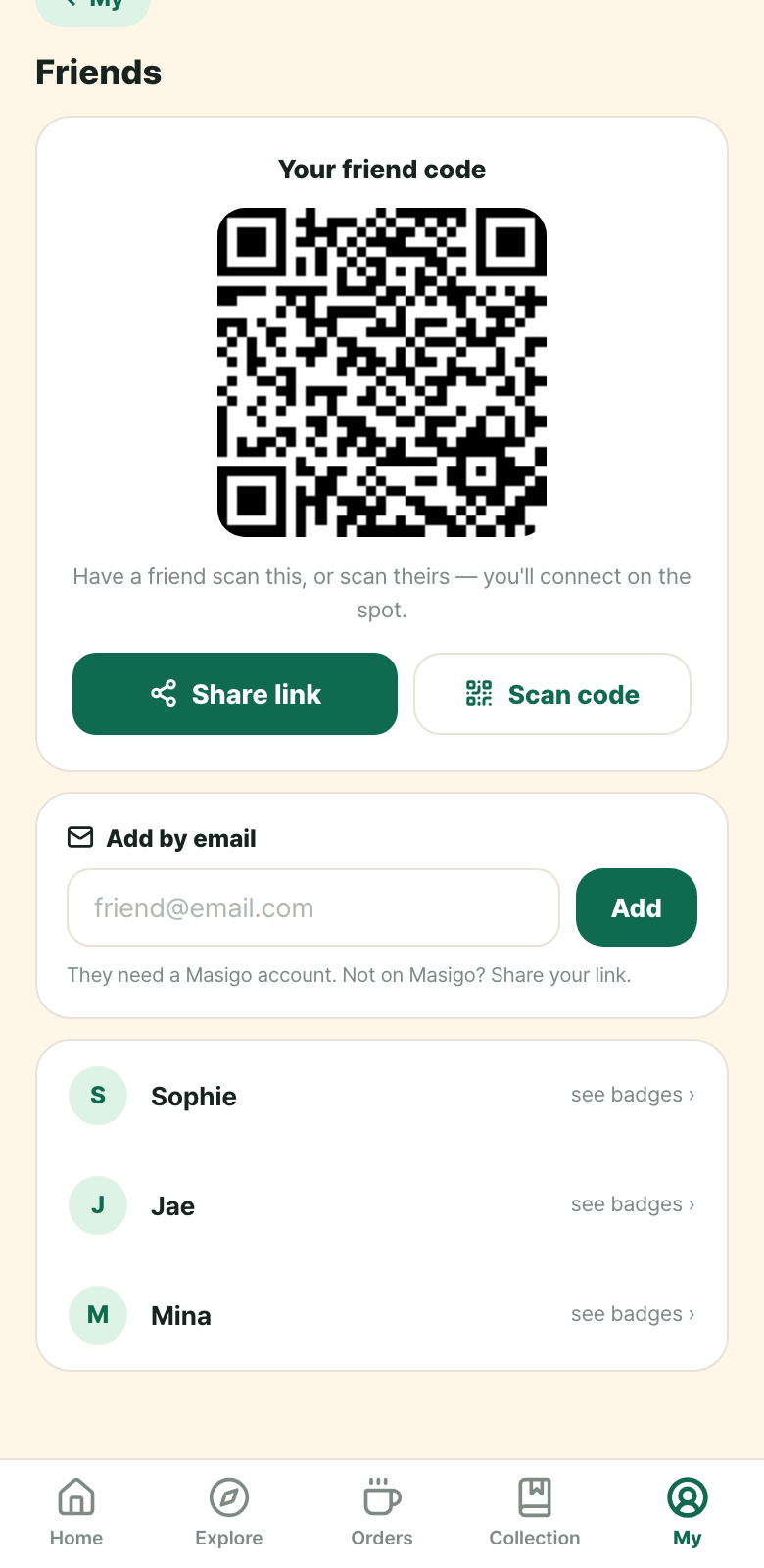 Adding friends with your friend code